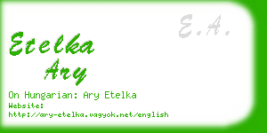 etelka ary business card